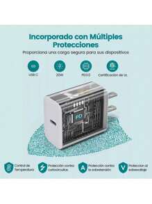 Cargador 2m Carga Rapida 20w Para iPhone  Tipo C Cable - Blanco - Ver 4