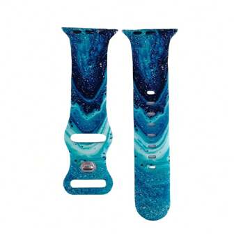 1pc Rainbow Double-Sided Printed Silicone Sports Watch Band, Compatible With 38/40/41/42/44/45/49mm Apple Watch Ultra/SE/9/8/7/6/5/4/3/2/1, Adjustable Smartwatch Strap Accessory