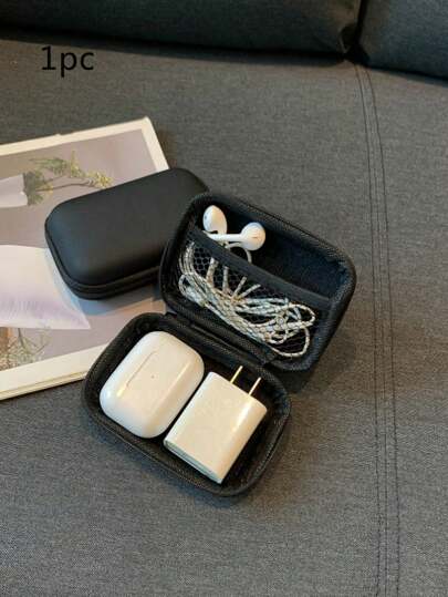 1 Stück Digitalzubehör EVA-Aufbewahrungsbox für Wechselkabel, langanhaltend Aufbewahrungsbox, tragbare Schutzbox mit doppelter Schicht für Power-Hard-Disk, staubdichte Aufbewahrungsbox für Datenkabel, USB-Stick und Kopfhörer, Münzreißverschlusstasche für kabellose Kopfhörer, Bluetooth-Kopfhörer, Headset, Ohrhörer und Ladegerät für die Organisation von Business-Reisen, Schule und Büro