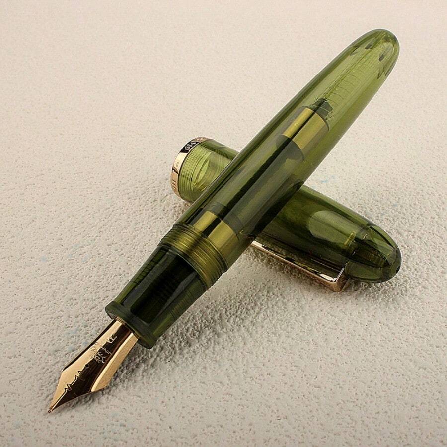 Jinhao 9019鋼筆限量版,心跳M號筆尖,綠色透明筆桶,適合書法和簽名 - 9019 - 查看 1