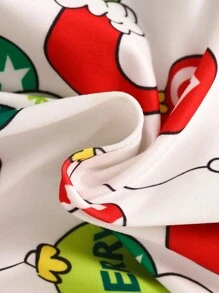 2 Stücke Baby Mädchen lässiges Set aus Weihnachts Muster Kleid und Herz geformter Weste - Grün - Übersicht 6