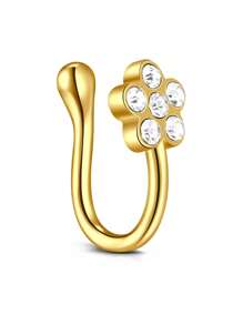 CIZME 1PC Fake Nose Ring CZ African Nose Cuffs Gold Faux Septum Nose Rings Clip On Nose Jewelry For Woman Non Pierced Jewelry, Multi-Style Fake Nose Rings For Women African Nose Cuff Non Piercing Nice Gift For Her On Birthday/Valentine's Day/Christmas, Fake Septun Fake Nose Ring