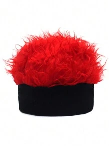 Knitted  Beanie Wig Hat, Multi-Color Funny Hat For Men And Women, Sunnylene Material, Suitable For Autumn And Winter, Casual Party Hip Hop Street Fashion Hat