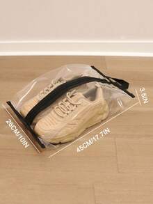 1pc Foldable Travel Shoe Storage Bag, Waterproof Shoe Sorting Bag, Portable Handheld Shoe Organizer For Outdoor Use - White - View 6