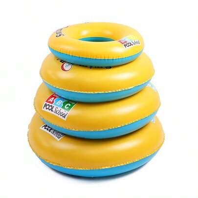 1入組夏季水上遊戲充氣游泳圈ABC卡通字母貝殼形狀兒童腋下加厚救生圈