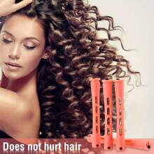 10pcs/Set Perm Rods Set, Cold Wave Perm Rods For Natural Waves & Curls, DIY Hair Rollers Hairdressing Tools - Orange - View 1