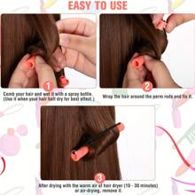 10pcs/Set Perm Rods Set, Cold Wave Perm Rods For Natural Waves & Curls, DIY Hair Rollers Hairdressing Tools - Orange - View 3
