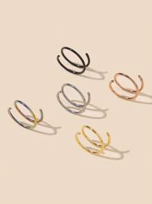 3 件套时尚女士 316L 不锈钢男士穿孔鼻环和唇环耳环 - 时尚身体首饰，打造大胆造型 - 彩色 - 查看 6