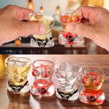 1pc/2pcs/4pcs Black Muscle Man/Red Bikini Skull Themed Shot Glass, Fun Barware & Cocktail Glass, Whiskey Glass, Wine Glass, Kitchenware, Christmas Gift, Halloween Gift, Birthday Gift, Liquor Lovers Gift, Couples Gifts, Corporate/Party Favor, Bartender Gift, Drinking Accessories, Universal Gift Halloween Decoration - Multicolor - View 2