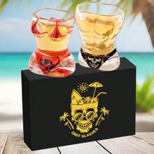 1pc/2pcs/4pcs Black Muscle Man/Red Bikini Skull Themed Shot Glass, Fun Barware & Cocktail Glass, Whiskey Glass, Wine Glass, Kitchenware, Christmas Gift, Halloween Gift, Birthday Gift, Liquor Lovers Gift, Couples Gifts, Corporate/Party Favor, Bartender Gift, Drinking Accessories, Universal Gift Halloween Decoration - Multicolor - View 18
