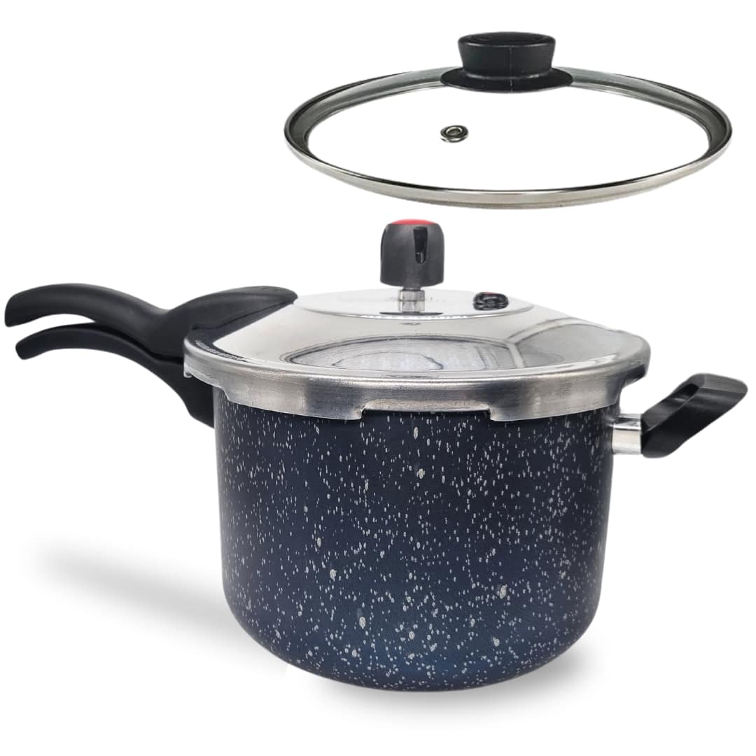 Panela de Pressão Antiaderente Fechamento Externo 4,5 L Linha Colore + Tampa de Vidro - Azul - Visão 1