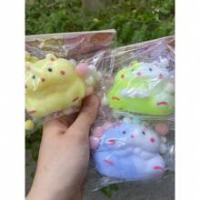 1 件可爱仓鼠挤压玩具，超柔软感官坐立不安玩具，缓解压力玩具，适用于成人缓解焦虑的礼物（仓鼠）*手工制作的产品，脚的形状和颜色略有偏差 - 彩色 - 查看 12