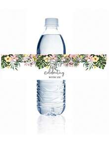 50pcs Retro Flowers THANKYOU Mineral Water Bottle Sticker, Rectangular Gift Seal Sticker Wedding Happy Sticker - 50pcs - View 4