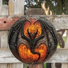 1 件 8*8 英寸圆形金属标牌 2D 圆形金属标牌艺术中国龙艺术画花环装饰板入口装饰礼品面具主题酒吧俱乐部家庭房间浴室车库墙壁花园家庭办公室咖啡厅装饰 - 多色2 - 查看 3