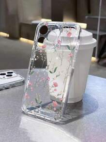 花手机壳花线描插画精孔空间外壳透明彩绘加厚防震手机壳，兼容 15 Promax，兼容 P13、P14女款Polox3nfc，兼容Redmi 10，兼容Redmi 9、Note9、12c、Note11pro，兼容Redmi 10c、Note8Pro手机壳保护套防水防摔防刮 - 彩色 - 查看 3