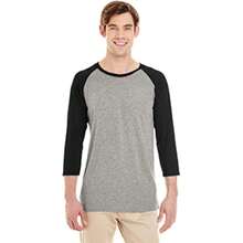 Jerzees Mens Dri-Power Active Triblend Baseball Raglan T-Shirt (601RR) - màu xanh lá - Xem 3