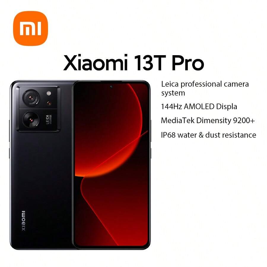 Xiaomi 小米 13T Pro 国际版智能手机 徕卡专业摄像系统 徕卡专业光学镜头 两种徕卡摄影风格 8K 视频录制和 10 位 Log 视频录制 144Hz CrystalRes AMOLED 显示屏 联发科 Dimensity 9200+ IP68 防水防尘 搭载 120W HyperCharge 快充 持久耐用的 5000mAh (典型值) 电池