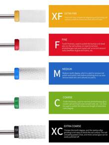 1件装专业陶瓷碳化钨美甲钻头 - 3/32英寸美甲修脚工具，适用于电动美甲机 - 角质层凝胶美甲抛光及沙龙美甲工具