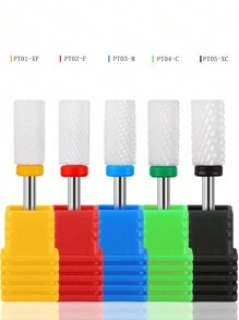 1件装专业陶瓷碳化钨美甲钻头 - 3/32英寸美甲修脚工具，适用于电动美甲机 - 角质层凝胶美甲抛光及沙龙美甲工具