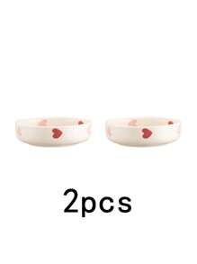 2件/4件/6件北欧风心形陶瓷酱汁碟，高品质ins唯美蘸酱盘，米色家居小盘子，酱油醋碟，节日礼物，厨房用品，生日礼物，派对用品，学校用品 - 窯變暖光白 - 查看 10