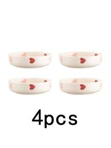 2件/4件/6件北欧风心形陶瓷酱汁碟，高品质ins唯美蘸酱盘，米色家居小盘子，酱油醋碟，节日礼物，厨房用品，生日礼物，派对用品，学校用品 - 窯變暖光白 - 查看 9