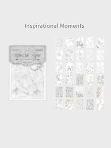 30 Sheets Colorful Water Ripples Patterned Paper, Retro Reflections Series Background Collage Basics Scrapbook Paper - Multicolor - View 10