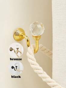 2入組水晶合金掛簾鉤（附螺絲），多種顏色選擇 - 金色 - 查看 2