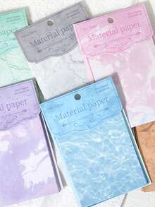 30 Sheets Colorful Water Ripples Patterned Paper, Retro Reflections Series Background Collage Basics Scrapbook Paper - Multicolor - View 3