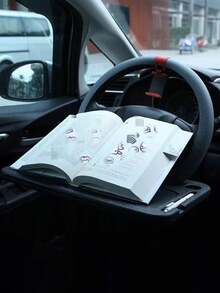 Make Driving Easier With The Multifunctional Car Steering Wheel Tray Table Steering Wheel Storage Rack Storage Board Card Table - Black - View 6
