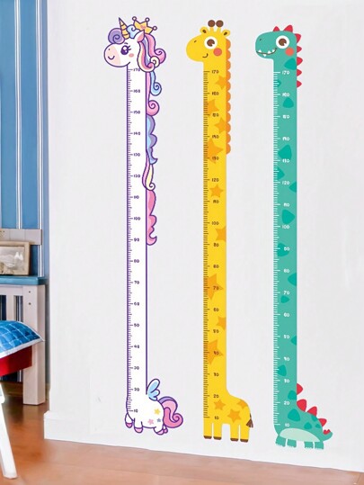 1pc/ A Unicorn/Giraffe/Dinosaur/Height Wall Sticker - Creative Cartoon Measuring Height Stickers For Room And Home Decor - Self-Adhesive And Removable, Stickers, Wall Decal, Vinyl Decal For Home Decorations, Spring Decoration Items Refresh Your Home, Festival Decoration Stickers Gifts Birthday Graduation