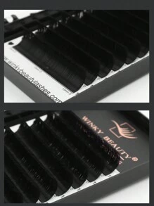Winky Beauty Einfache Fächer-Wimpernverlängerungen, matte schwarze Seide-Kaschmir, 12 Reihen, natürlich weich, automatisches Volumen-Fächern, russisches Make-up, individuelle Flare-Wimpern, Zubehör 8-15 mm für Wimpernkünstler, Beauty-Salon, Schulmake-up-Tools Wimpernbüschel, Wimpernbüschel, individuelle Wimpern, Wimpern, Fake-Wimpern