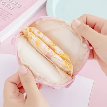1pc Portable Cartoon Sanitary Pouch Large Capacity Menstrual Pad Storage Bag Cute Animal Organizer