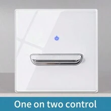 White Tempered Glass Wall Switch Panel Led European 16a Socket Retro Toggle Light Switch Eu Uk Standard 2usb Socket 1Gang-4gang - White - View 7