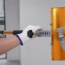 Drywall Flat Box Handle, 40"-64", Anodized Aluminum Flat Finishing Extension Handle, 5-Section Length Adjustable, Non-Slip Grip And 360° Painting For Plasterboard, Wallboard, Sheetrock