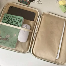 1 PC Checkerboard Check Cute Cartoon Laptop Storage Bag Ins 11/13 Inch Inner Sleeve Back To School