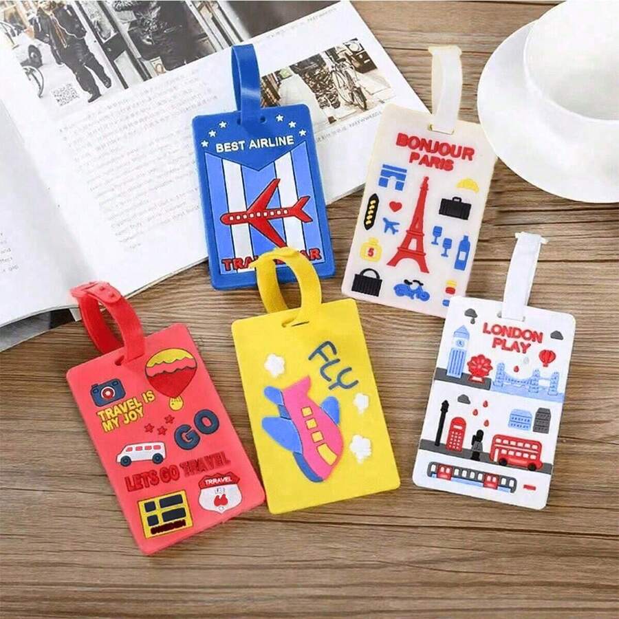 5 Chiếc Phim Hoạt Hình Lên Máy Bay Thẻ Hành Lý Pvc Phim Hoạt Hình Sáng Tạo Thẻ Hành Lý Máy Bay Dây Thẻ Lên Máy Bay, Thẻ Nhận Dạng Hành Lý, Thẻ Lên Máy Bay, Các Loại Đồ Du Lịch Cần Thiết Cho Du Lịch Ba Lô Túi Du Lịch Vali Hành Lý Dụng Cụ Du Lịch Trở Lại Trường Học - Nhiều màu - Xem 1