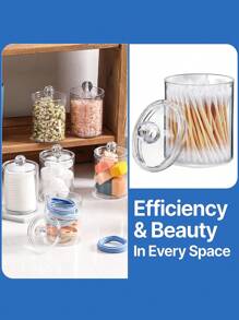 4pcs Makeup Round Pads Holder, Makeup Round Pad Holder Makeup Remover, Acrylic Makeup Pads Storage Box Container Dispenser Storage Display Stand,For Holiday Beach, Bathroom Collection, Bedroom Collection, Large Capacity - Clear - View 3