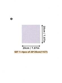 4pcs White DIY Cross Stitch Fabric, Thick Material With Even Threads, For Making Flat Finished Products. Available In 11CT And 14CT, With 6 Cutting Size Options.