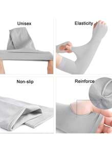 Arm Sleeves With Thumb Hole Protection Cooling Arm Sleeves 3 Colors Compression Long Women Men Summer Sun Arm Cover Sleeves Tattoo Cover For Sports Workouts Cycling Driving,School - A - View 4