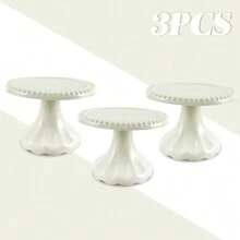 Juego de 3 piezas/6 piezas Soporte mini para cupcakes, portador de cupcakes de plástico, plato de servir para decoraciones de fiesta de boda, cumpleaños, decoraciones de fiesta rosa, soporte para pastel para decoraciones de Navidad, baby shower, boda, suministros para fiesta de boda, decoraciones de boda, accesorios de boda, soporte para tarta de boda