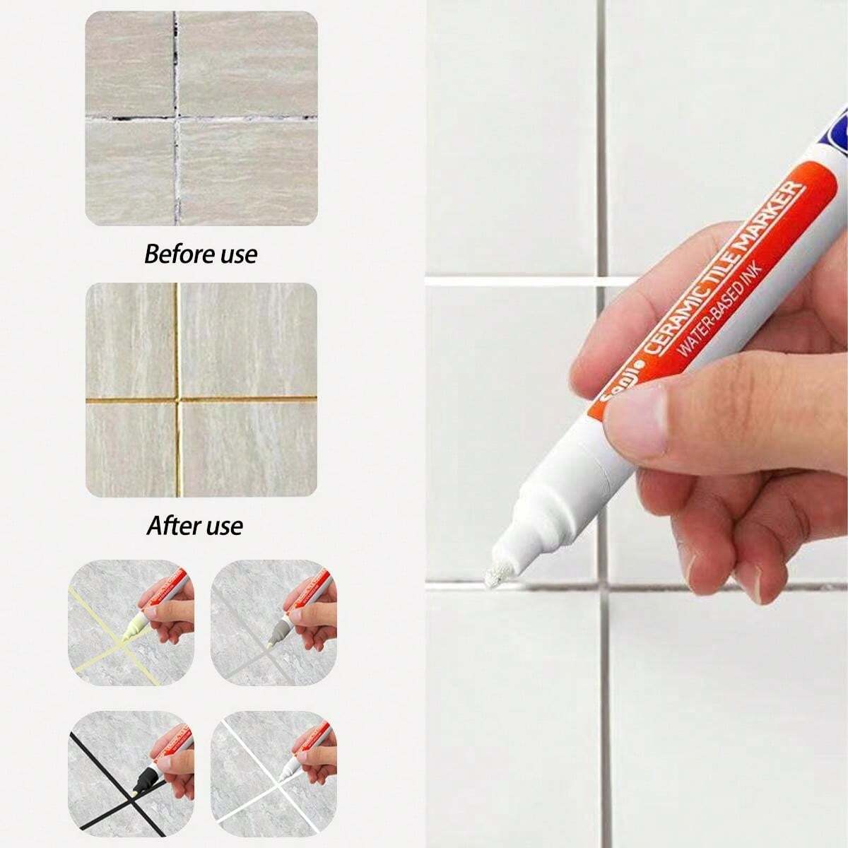 1pc/4pcs/8pcs Tile Grout Pen, Wall & Floor Tile Crack Repair Pen For