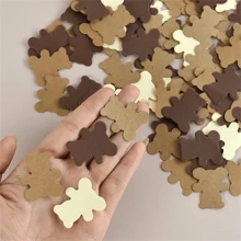 100Pcs/Pack Teddy Bear Paper Confetti For Gender Reveal Decoration Bear Theme Birthday Party Decoration Supplies Table Scatter,Christmas