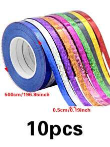 10 件混合闪亮激光派对气球，带丝带和细绳，适用于装饰、生日、婚礼派对用品、返校情人节