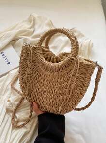 Women Top Handle Bags - 卡其色 - 查看 3