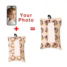 1 件个性化时尚定制图案照片卫生巾收纳袋，纸巾收纳袋，布艺纸巾袋，布艺创意纸巾袋，悬挂式纸巾收纳袋，浴室客厅卧室家居用品，家居饰品，纸巾收纳袋 - 彩色 - 查看 3