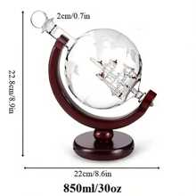 1pc/3pcs Globe Decanter, Whiskey Decanter Globe, Decanters For Alcohol, Crystal Whisky Decanter, Glass Liquor Decanter, For Bourbon, Whiskey, Scotch, Vodka, Rum, Tequila, Wine, 850ml/29oz, Gift For Father