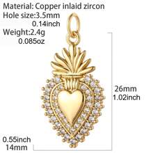 1pc Gold Heart Wing Butterfly Charm Pendant For DIY Jewelry Making, Wedding Decoration Accessories - Yellow Gold - View 21