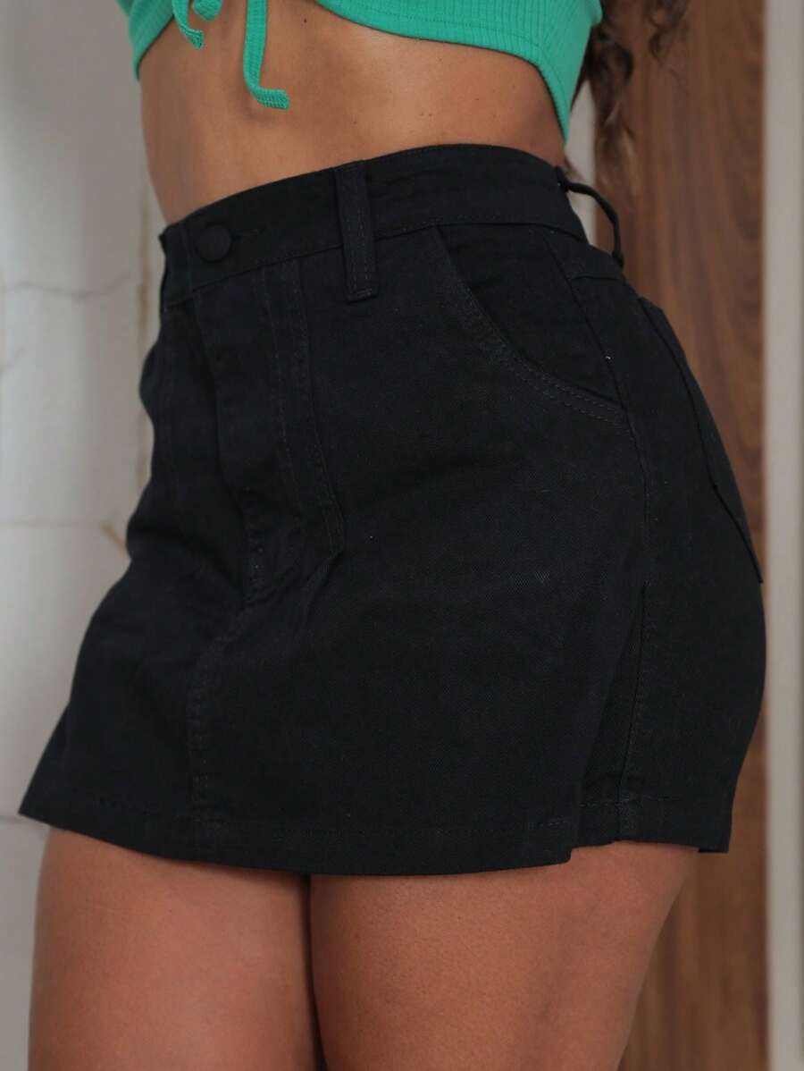 Women Denim Shorts - màu đen - Xem 1