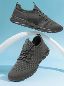 Men's Running Shoes Walking Trainers Sneakers Athletic Gym Fitness Sport Shoes Lightweight Casual Working Jogging Outdoor Shoe - Dark Grey - View 2