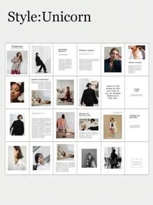 1入組Ins風格簡約英文雜誌，攝影道具，攝影背景，家居裝飾，簡約風格，適用於直播，街拍，適用於美食，珠寶，化妝品和其他攝影活動